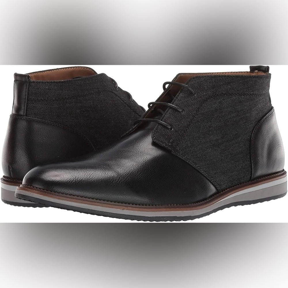 Steve Madden Hinton Mixed Media Chukka Boots Black Men’s Size 10